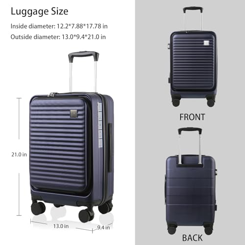 Expandable Carry-On Luggage, Hardside, Spinner Wheels, TSA Lock, 20-Inch U64815