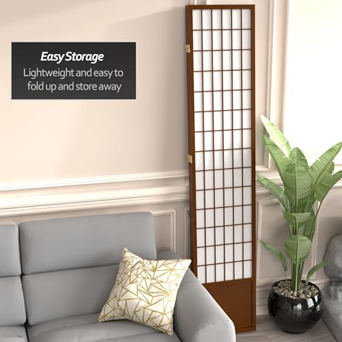 7 ft. Tall Window Pane Shoji Screen Room Divider, 3 Panels T5246