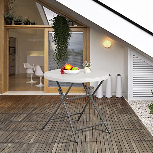 Portable 4 Foot Plastic Folding Table, Indoor Outdoor Heavy Duty, White R80992
