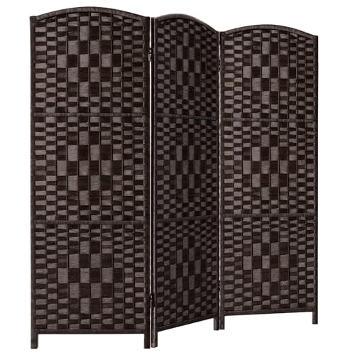 3 Panel Folding Room Divider, Privacy Screen, Dark Mocha S685