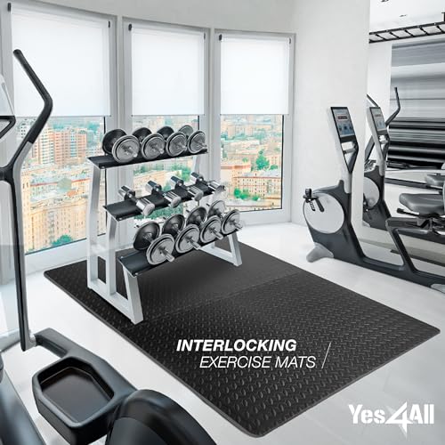 Puzzle Exercise Mat for Home Gym, EVA Interlocking Foam Floor Tiles with Border I79139