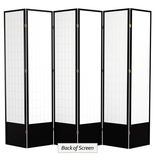 7 ft. Tall Window Pane Shoji Screen Room Divider, 3 Panels T5246