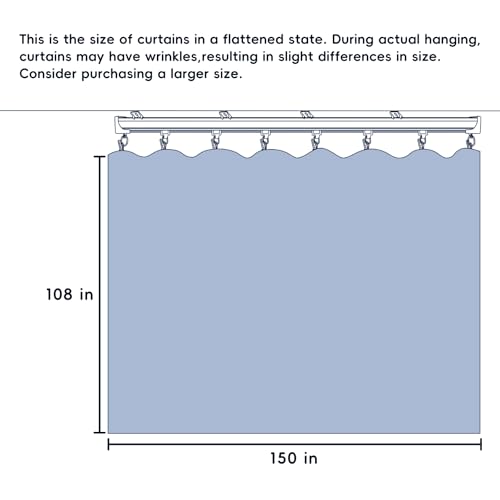 Ceiling Mounted Room Divider Curtain Track Set, Blackout Panel, White Rail, 8.3 x 7 ft K66131