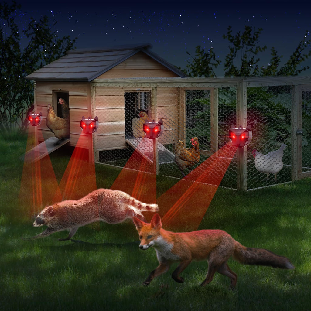 Solar Animal Repeller 4 Pack for Coyote, Deer, Fox, Raccoon, Skunk L179