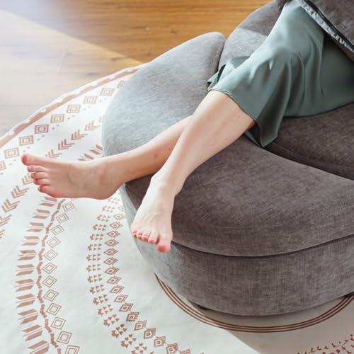 Swivel Barrel Chair with Ottoman for Living Room Bedroom, White W553228