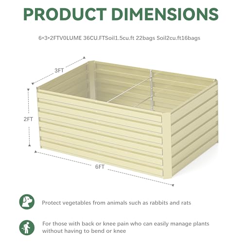 Galvanized Raised Garden Bed 8x4x2ft, Large Metal Planter Box for Vegetables, Flowers, Herbs J9369