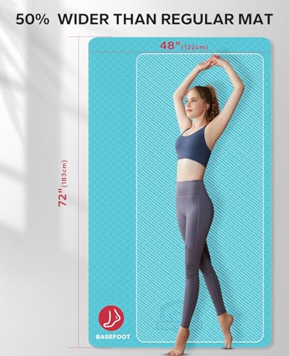 Extra Large Yoga Mat - 72x48, 1/4 Inch Thick, Non-Slip, Eco-Friendly L753346