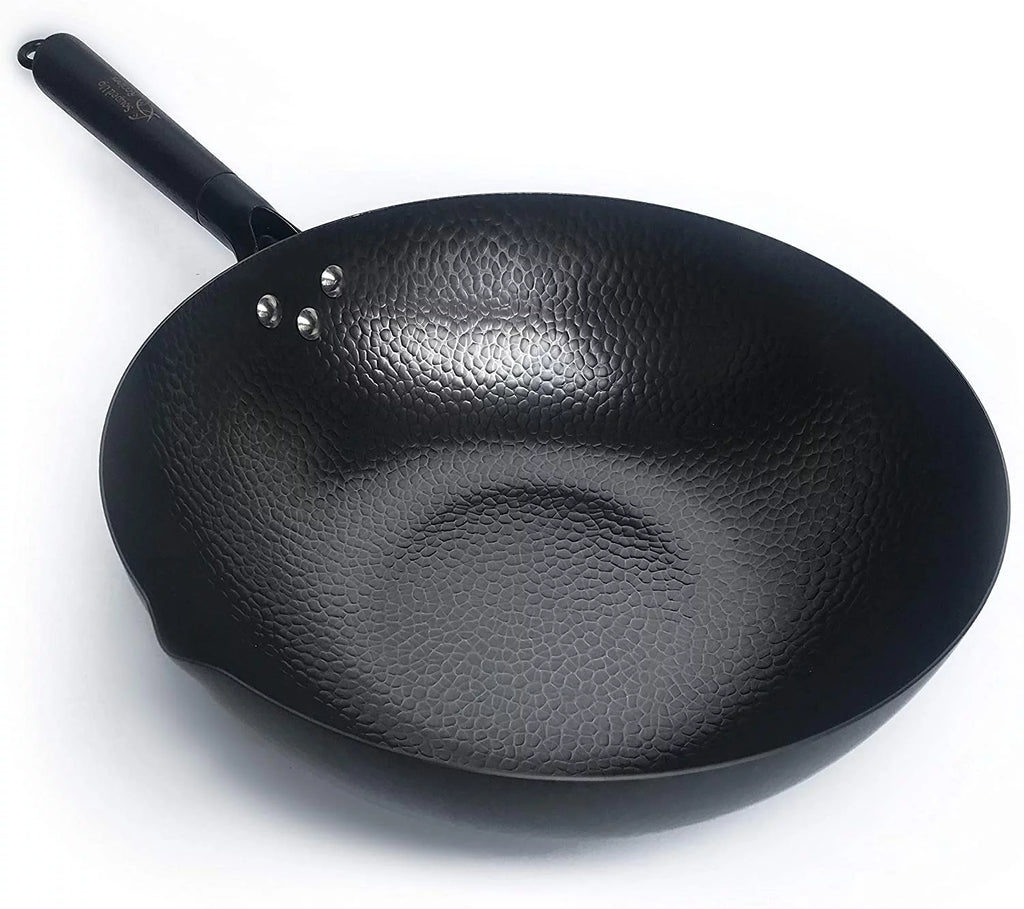 Carbon Steel Wok for Electric, Induction and Gas Stoves D189