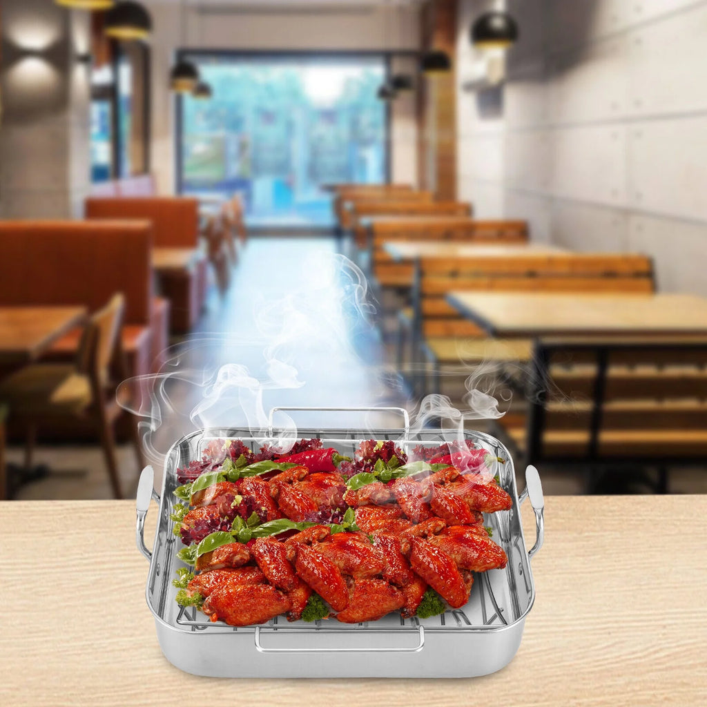 Stainless Steel Roasting Pan with Nonstick Rack, 16.5" x 12" D905332