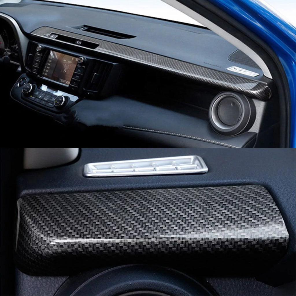 ABS Carbon Fiber Dashboard Console Panel Cover Trim for Toyota RAV4 2016-2018 J451
