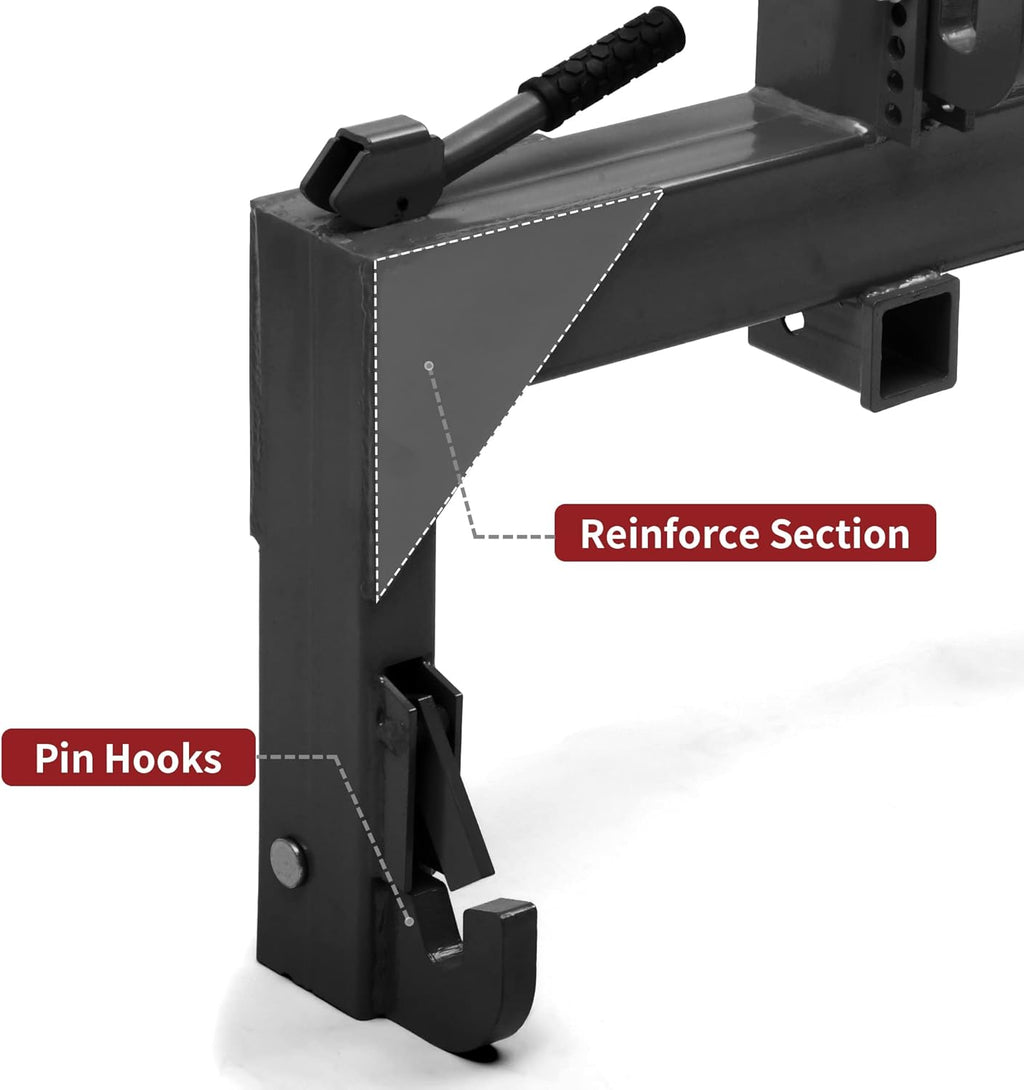 3 Point Quick Hitch, 3000 lbs 2" Receiver for Category 1 & 2 Tractors F43640