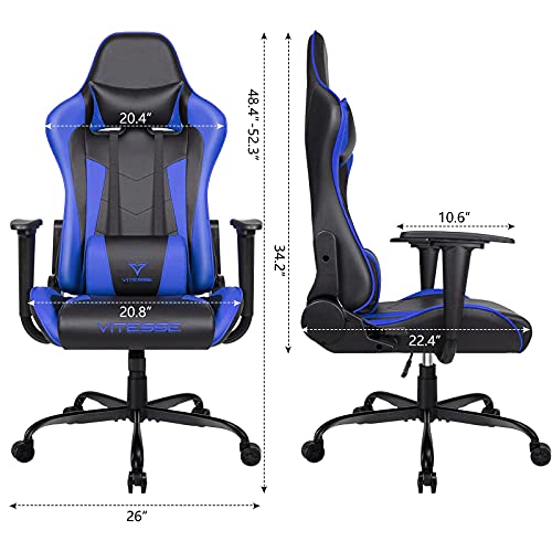Gaming Chair High Back Ergonomic Racing Desk with Lumbar Support and Headrest, Purple Y569