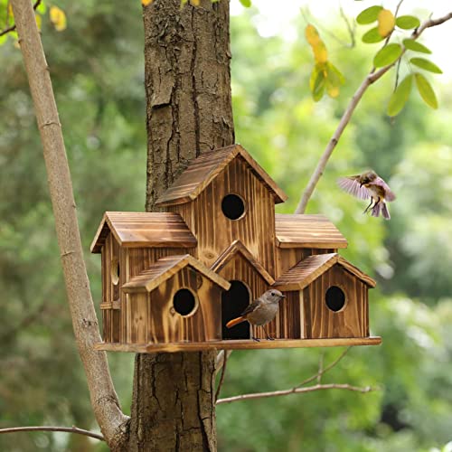 Handmade Wooden Bird House for Outdoor Backyard Decor P367