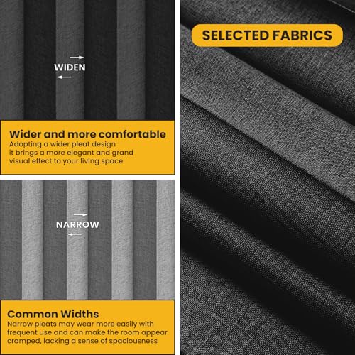 Accordion Room Divider Curtains with Ceiling Track, Grey, W100 x L84 J296