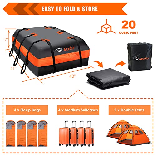 Car Roof Bag Waterproof 15 Cubic Feet for Cars with or without Rack N384605
