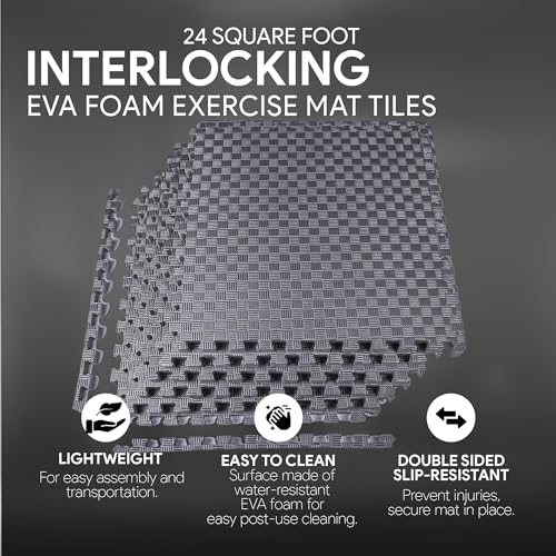 Puzzle Exercise Mat with EVA Foam Interlocking Tiles for MMA, Gymnastics and Home Gym N211438