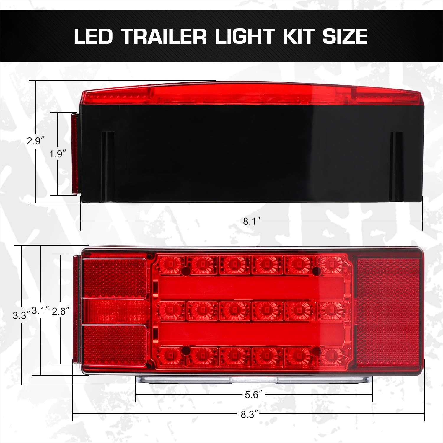 Submersible LED Trailer Light Kit for Truck RV Boat U840834