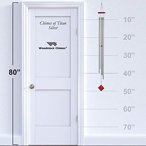 Silver Wind Chimes for Outdoor Patio Garden Decor, 30 Inch B51396