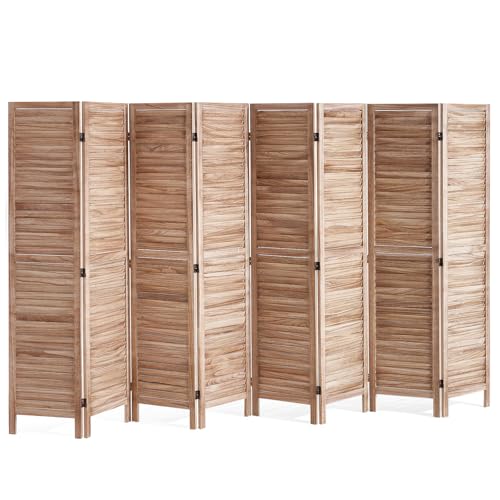 Wood Room Divider, 4 Panel Folding Privacy Screen, 66.9 Inches Tall, Indoor Wooden Partition A907