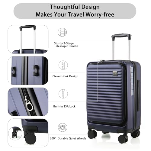 Expandable Carry-On Luggage, Hardside, Spinner Wheels, TSA Lock, 20-Inch U64815
