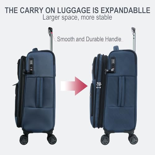 Softside Expandable Carry On Luggage with Spinner Wheels and TSA Lock, 20-Inch R869