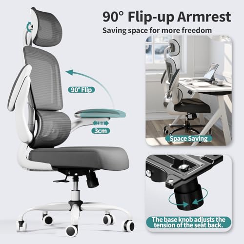 Ergonomic Mesh Office Chair with Wheels, High Back, 330 LBS Capacity C667113