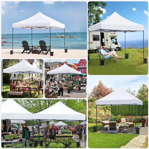 Heavy Duty Pop Up Canopy Tent 10x20 with Wheeled Carry Bag, White X6840