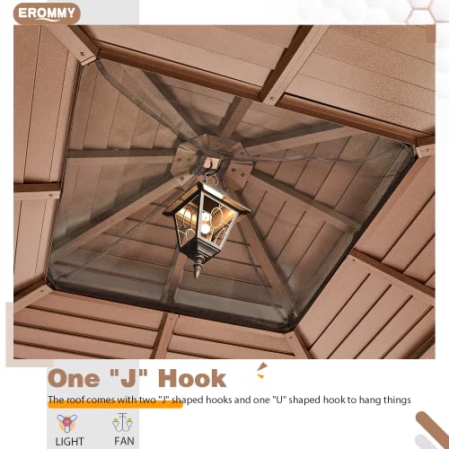 12x20 Hardtop Gazebo Double Roof Galvanized Steel Outdoor Aluminum Frame with Netting and Curtains M3306