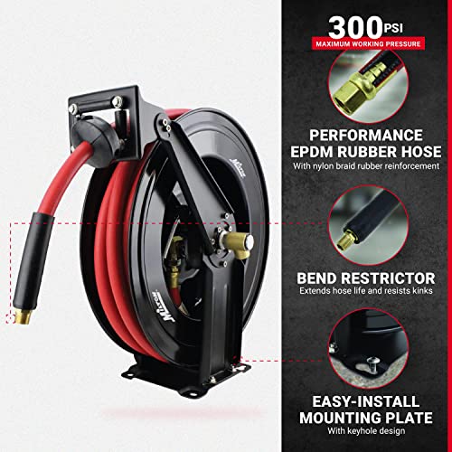Steel Dual Arm Air Hose Reel with Leader Hose V856
