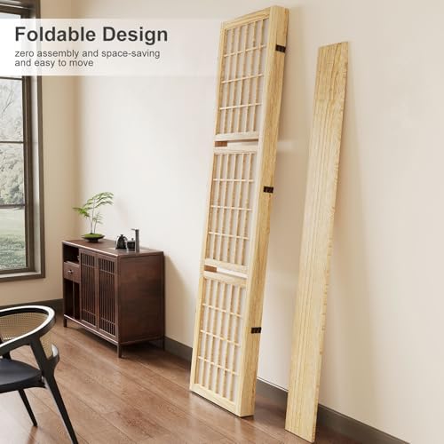 Japanese Shoji Folding Room Divider, 4 Panels, Black T762554