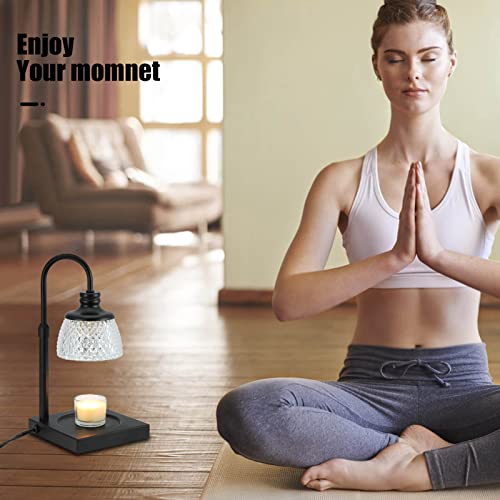 Candle Warmer Lamp with Dimmer, Height Adjustable, Black Y72287