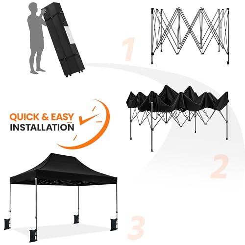 Heavy Duty Pop Up Canopy Tent 10x20 with Wheeled Carry Bag, White X6840
