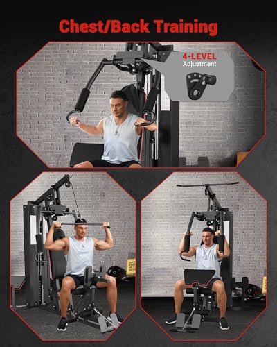 Full Body Home Gym Machine with 150LBS Weight Stack E5831