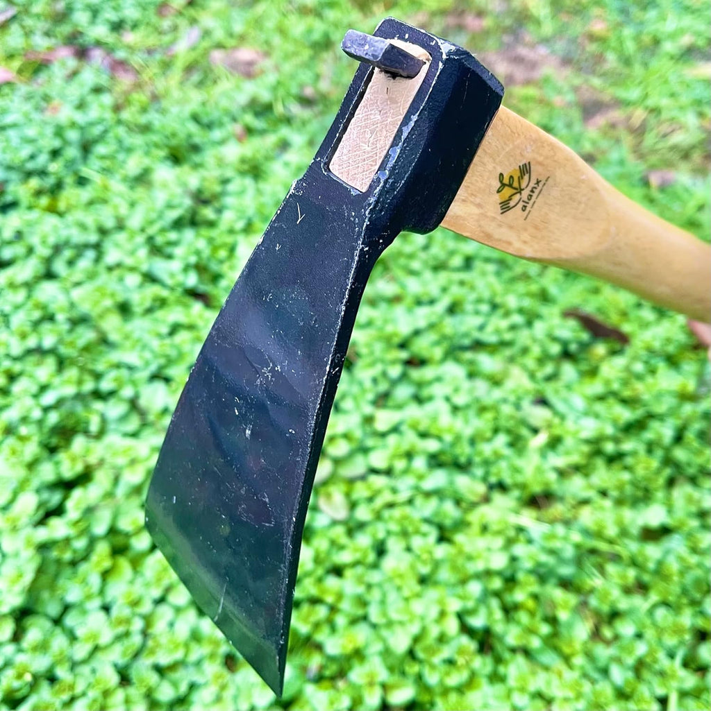 Japanese Carbon Steel Wide Hoe with Oak Handle for Digging, Weeding, Planting K1664