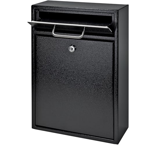 High Security Steel Locking Wall Mounted Mailbox with Letter Deposit X7379