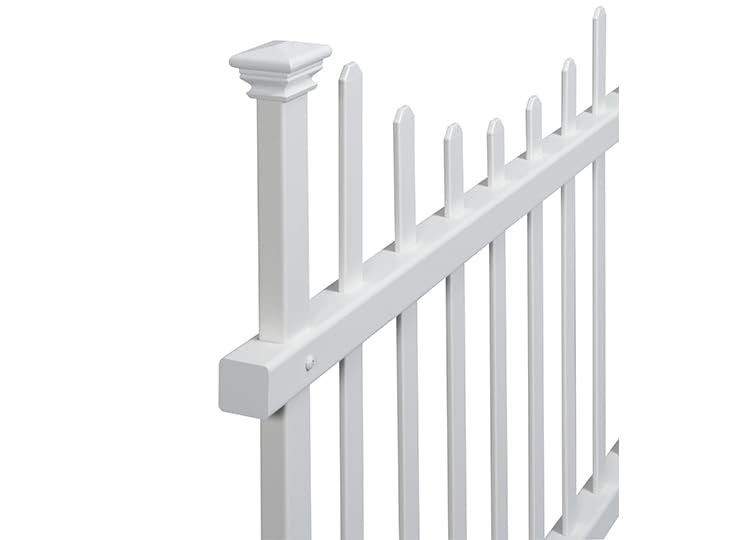 White Vinyl Picket Fence Kit 2.5 ft H x 3.5 ft W, 2 Panels E2055