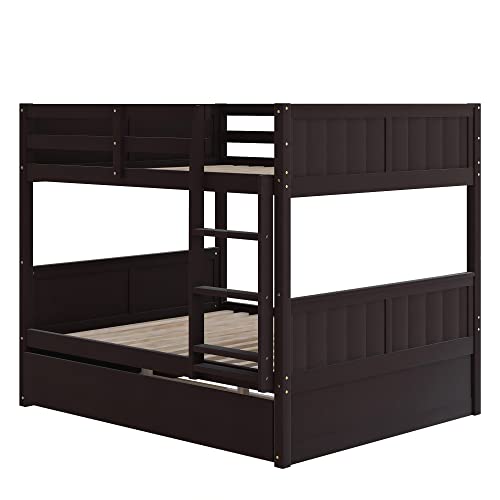 Twin Over Full Bunk Bed with Slide and Stairs for Kids E212