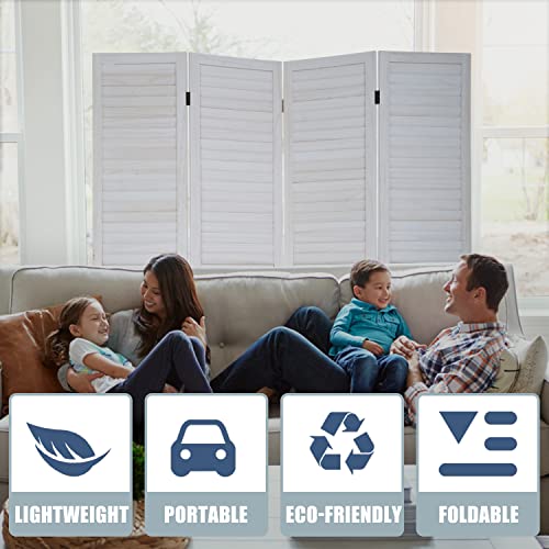 6 Panel Wood Room Divider Freestanding White 5.57 FT S6393