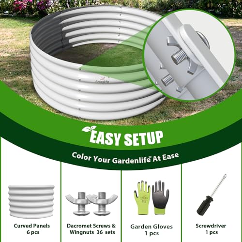 Galvanized Raised Garden Bed Oval Metal Planter Box for Vegetables Flowers A9593