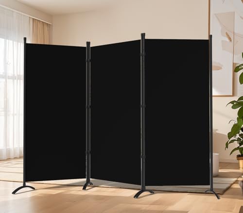 4 Panel Folding Room Divider Privacy Screen with Steel Frame P539789