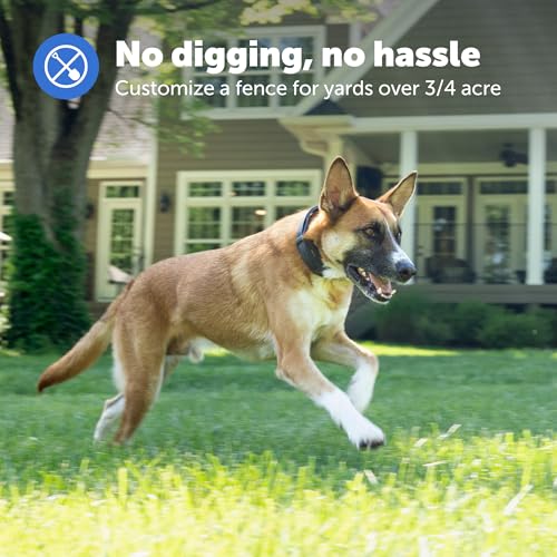 GPS Dog Fence for Yards 3/4 Acres or Larger, Wireless Collar System Y91842