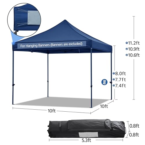 Heavy Duty Pop Up Canopy Tent 10x20 with Wheeled Carry Bag, White X6840