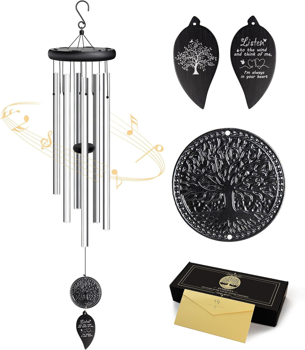 Sympathy Wind Chimes, Tree of Life Deep Tone Memorial Wind Chimes for Loss of Loved One, in Memory of Mother Father Brother Husband Bereavement/Remembrance/Condolence/funeral/Memorial Gifts