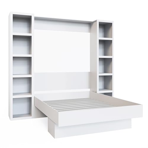 Queen Murphy Wall Bed with Two Bookshelves Y365306