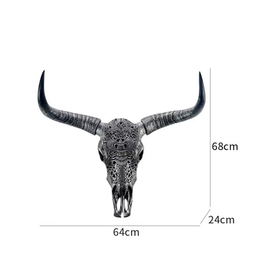 Long Horn Cow Skull Wall Decor Faux Taxidermy L5461