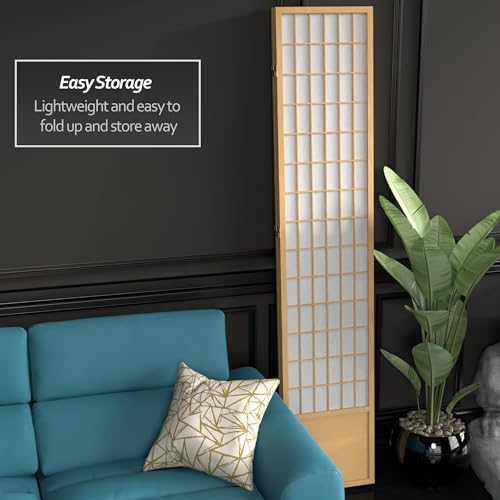 7 ft. Tall Window Pane Shoji Screen Room Divider, 3 Panels T5246
