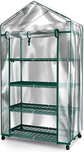 Mini Greenhouse - 4 Tiers Indoor Outdoor Greenhouse with Wheels-Use in Any Season for Plants