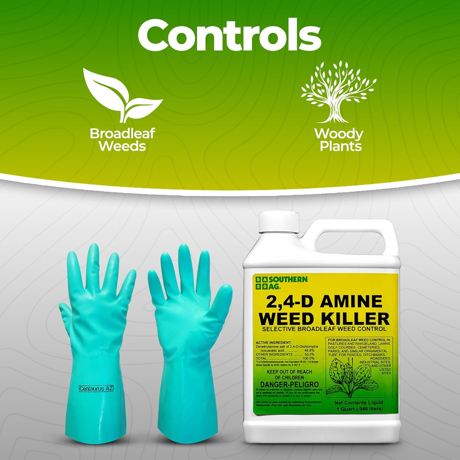 Heavy Duty Weed Killer for Lawns, Concentrated Liquid, 1 Qt 2-Pack E917840