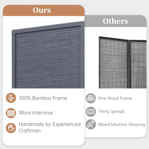 Bamboo Room Divider Folding Privacy Screen 4 Panel Freestanding F401