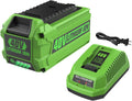 Powilling 6.5Ah 40V 29472 29462 Battery Replacement for Greenworks 40V Battery and Charger 29482 Compatible with Greenworks 40V G-MAX Power Tools 29252 20202 22262 Smart USB 40V Greenworks Battery